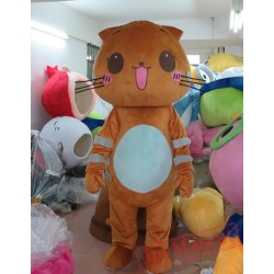 Cartoon Cosplay Animal Brown Cat Mascot Costume
