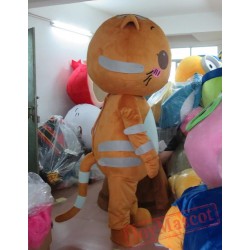 Cartoon Cosplay Animal Brown Cat Mascot Costume
