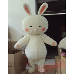 Cartoon Stuffed Animal Little White Rabbit Mascot Costume