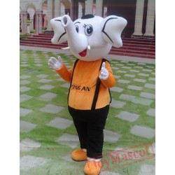 Cartoon Plush White Elephant Mascot Costume