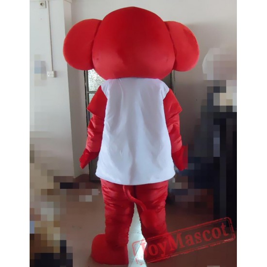 Cartoon Animal Little Red Elephant Mascot Costume