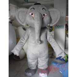Cartoon Plush Gray Elephant Mascot Costume