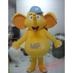 Cartoon Hat Yellow Elephant Mascot Costume