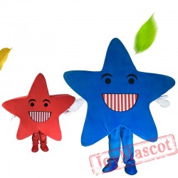 Blue/red five-pointed star Mascot Costume