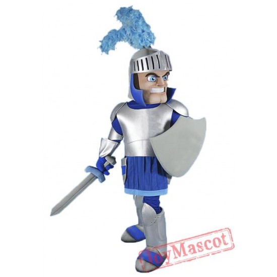 Blue & Silver Knight Mascot Costume