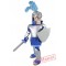 Silver & Blue Knight Mascot Costume