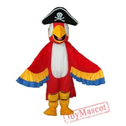 Red Pirate Parrot With Tail Mascot Adult Costume