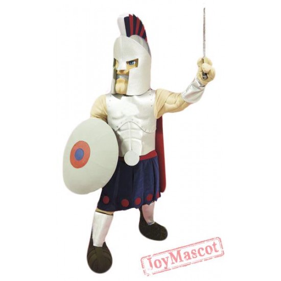 Silver Spartan Titan Trojan Mascot Costume