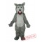 Small Long-Haired Gray Wolf Mascot Adult Costume
