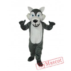 Short Plush Grey Wolf Mascot Costume