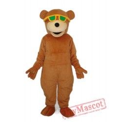 Bear With Green Sunglasses Mascot Adult Costume