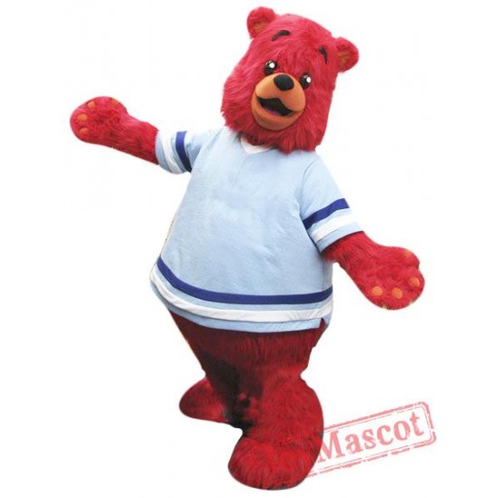 Red Bear Mascot Costume