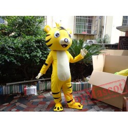 Yellow Cartton Tiger Mascot Costume