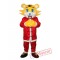 Yellow Face Christmas Tiger Mascot Adult Costume