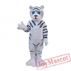 White Tiger Cartoon Mascot Christmas Costume