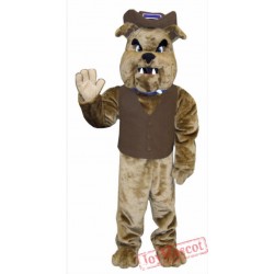 Brown Bulldog Mascot Costume