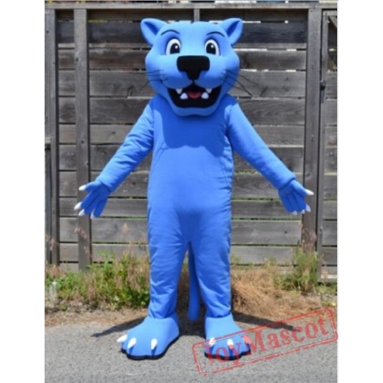 Blue Panther Mascot Costume Leopard
