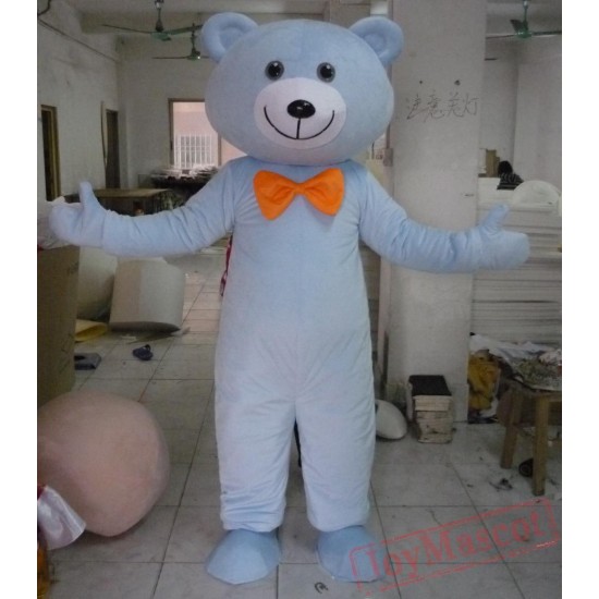 Blue Teddy Bear Mascot Costume For Adult