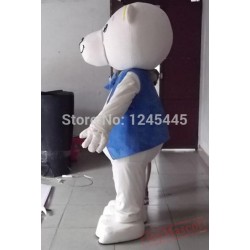 White Teddy Bear Mascot Costume