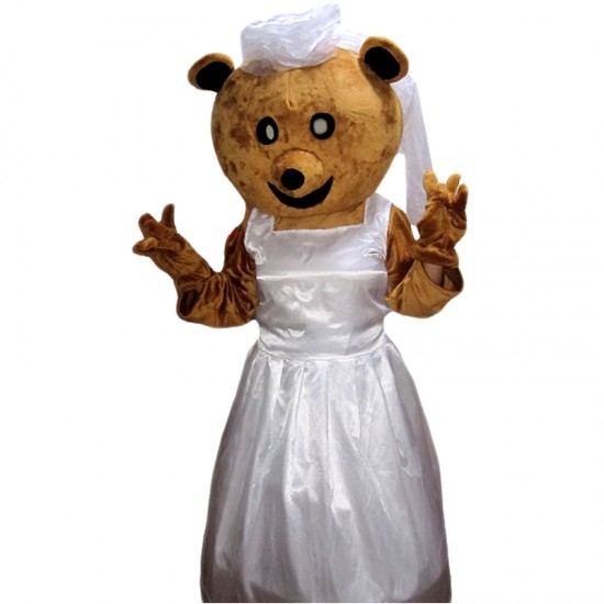 Wedding Bride Bear Mascot Costume