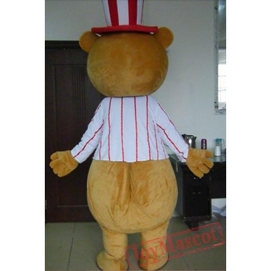 Happy Face Bear Mascot Costume Plush Bear Costume