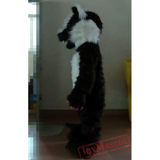 Black & White Wolf Costume Fur Wolf Mascot Costume