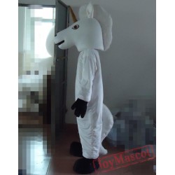 White Unicorn With A Tail Mascot Costume Adult Unicorn Mascot
