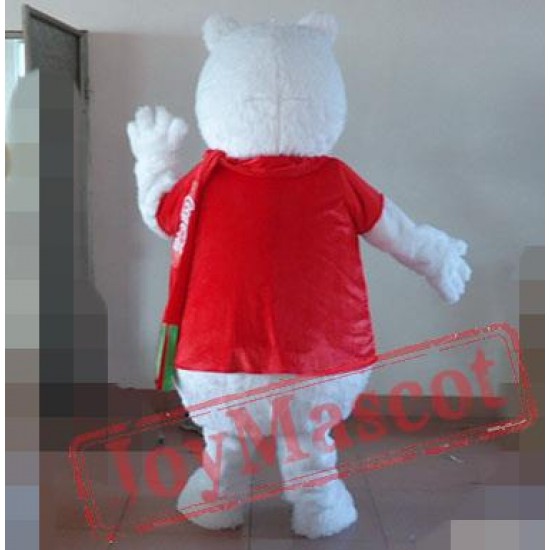 Dress In Red Bear Mascot Costume Adult Bear Costume