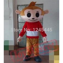 Red T-Shirt Monkey Costume Monkey Mascot For Adult