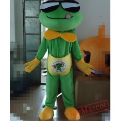 Custom-Made Frog With Sunglasses Mascot Costume Frog Mascot For Adults