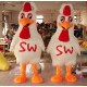Rooster Costume Furry White Adult Rooster Mascot Costume