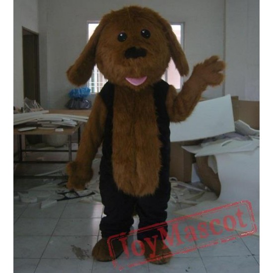 Furry Brown Dog Mascot Costume For Adult