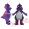 Purple Dinosaur Mascot Costume For Adults