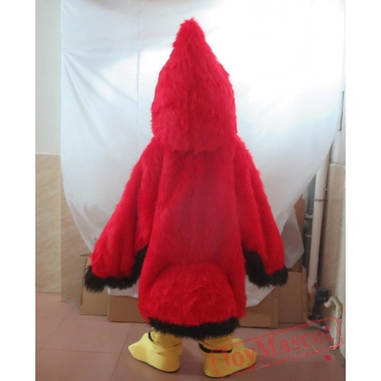 Furry Red Bird Mascot Costume Adult Parrot Costume