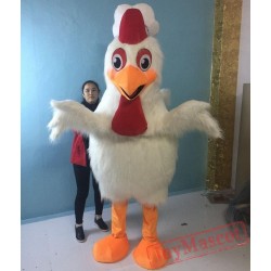 Furry Giant Big White Chicken Mascot Costume For Adult