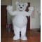 White Adult Plush Teddy Bear Mascot Costume