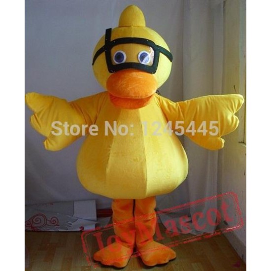 Yellow Diving Duck Mascot Costume For Adult