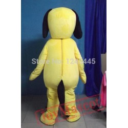 Adult Yellow Puppy Dog Mascot Costume With Black Ears