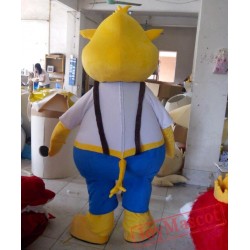 Yellow Rhinoceros Mascot Costume For Adult