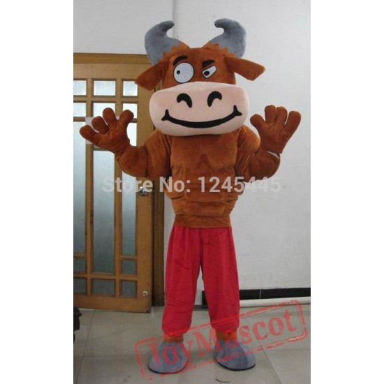 Adult Muscular Bull Mascot Costume