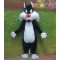 Adult Black & White Cat Mascot Costume