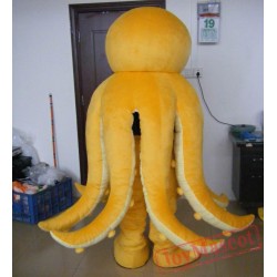 Yellow Octopus Mascot Costume For Adult