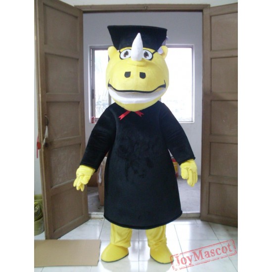 Black Rhinoceros Mascot Costume For Adult