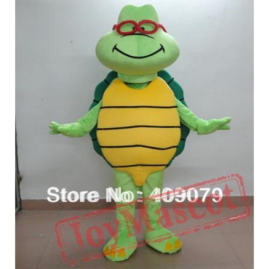 Green See Turtle Mascot Costume For Adults