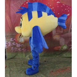Blue & Yellow Fish Mascot Costume For Adult