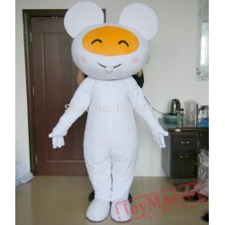Big Ears White Mouse Mascot Costume For Adults