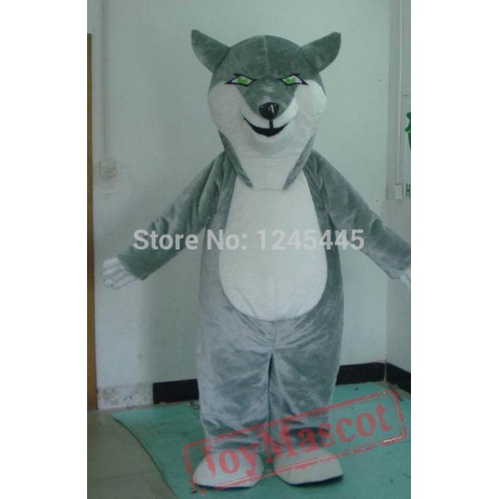 Grey Wolf Mascot Costume For Adult