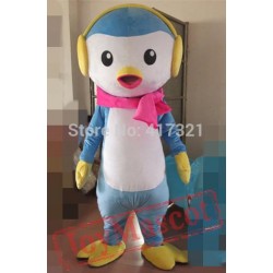 Penguin Wearing Earphone Mascot Costume Adult Penguin Costume