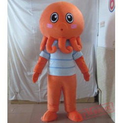 Little Cuttle Fish Mascot Costume Adult Cuttlefish Costume