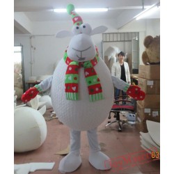 White Lamb Mascot Costume Adult Sheep Mascot Costume